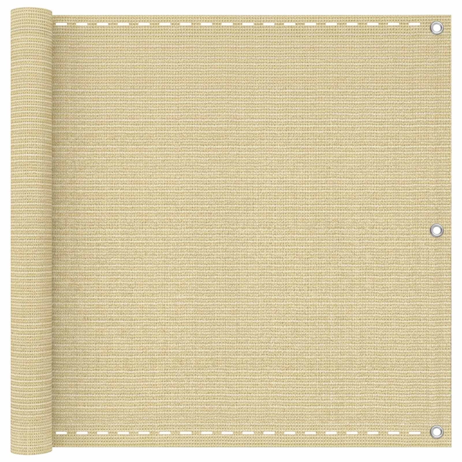 vidaXL Balkon Scherm Beige 120 x 1000 cm HDPE en Aluminium
