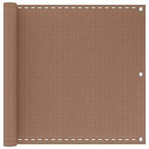 vidaXL Balkon Scherm Taupe 90 x 1000 cm HDPE en Aluminium