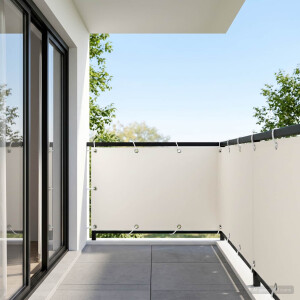 vidaXL Balkon Privacy Scherm 150 x 300 cm Stof met PU-coating Wit