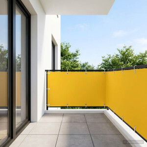 vidaXL Balkon Privacy Scherm 150 x 700 cm Stof met PU-coating Geel