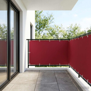 vidaXL Balkon Privacy Scherm 150 x 300 cm Stof met PU-coating Rood