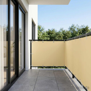 vidaXL Balkon Privacy Scherm 1,2 x 15 m Stof met PU-coating Beige