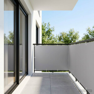 vidaXL Balkon Privacy Scherm 1,2 x 25 m Stof met PU-coating Lichtgrijs