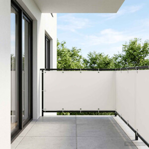 vidaXL Balkon Privacy Scherm 1,5 x 15 m Stof met PU-coating Wit