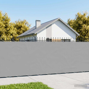 vidaXL Balkon Privacy Scherm 1,5 x 25 m Stof met PU-coating Lichtgrijs