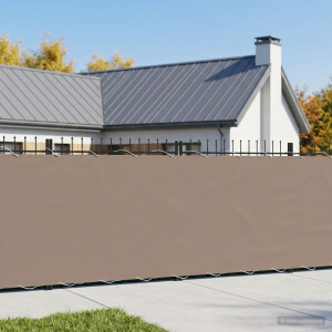 vidaXL Balkon Privacy Scherm 1,8 x 15 m Stof met PU-coating Taupe