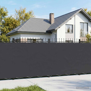 vidaXL Balkon Privacy Scherm 1,8 x 15 m Stof met PU-coating Zwart