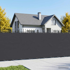 vidaXL Balkon Privacy Scherm 1,8 x 25 m Stof met PU-coating Zwart