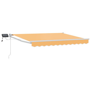 vidaXL Handbediende luifel met LED's Zand 100% Polyester en Aluminium