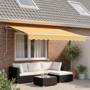vidaXL Inklapbaar Zonnescherm Zand 3,5 x 2 m Stof