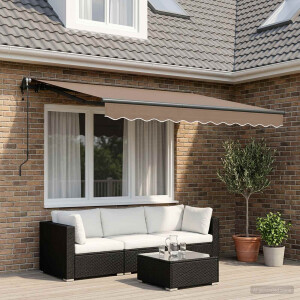 vidaXL Inklapbaar Zonnescherm Taupe 3,5 x 2 m Stof