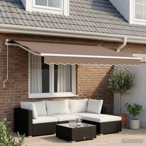 vidaXL Inklapbaar Zonnescherm Taupe 4 x 2 m Stof