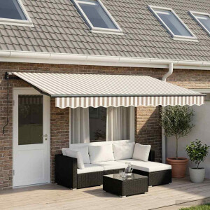 vidaXL Inklapbaar Zonnescherm Lichtgrijs en wit. 4 x 2 m Stof