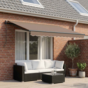 vidaXL Inklapbaar Zonnescherm Taupe 4 x 2 m Stof