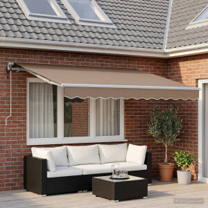 vidaXL Inklapbaar Zonnescherm Taupe 4 x 2 m Stof
