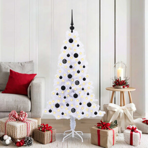 vidaXL Kunstkerstboom met 150 LED Wit 150 cm PVC en Staal