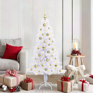 vidaXL Kunstkerstboom met 150 LED Wit 150 cm PVC en Staal