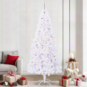 vidaXL Kunstkerstboom met 300 LED Wit 240 cm PVC en staal