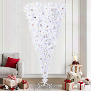 vidaXL Kunstkerstboom met 300 LED Wit 240 cm PVC en Staal