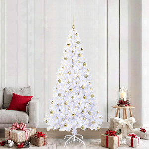 vidaXL Kunstkerstboom met 300 LED Wit 210 cm PVC en staal