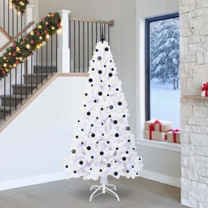 vidaXL Kunstkerstboom met 300 LED Wit 240 cm PVC en staal