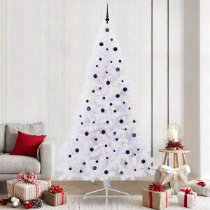 vidaXL Kunstkerstboom met 300 LED Wit 240 cm PVC en staal