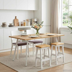 VidaXL Hoge Barkruk EKAI 2 pcs Wit 40 x 29 x 63 cm Massief grenenhout