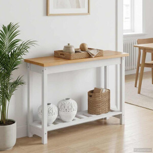 VidaXL Wandtafel EKAI Wit 112 x 35 x 76 cm Massief grenenhout