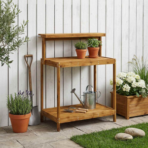 vidaXL Buiten pottingbank 86,5 x 48,5 x 106 cm Massief Acaciahout