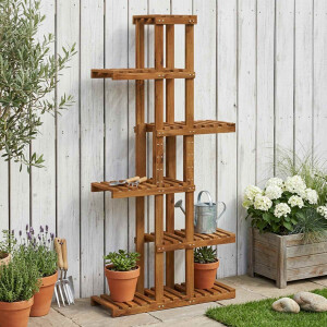 vidaXL Plantenstandaard Naturel 68 x 23,5 x 140 cm Massief Acaciahout