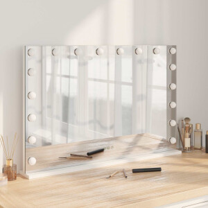 vidaXL LED Make-up Spiegel Wit 80 x 10 x 52,5 cm Glas en Staal