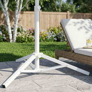 vidaXL Parasol Stand Wit Staal for 25-32 mm Pole