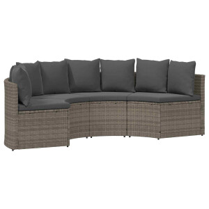 vidaXL Bankstel 2 pcs Grijs Massief Acacia Hout en Poly Rattan