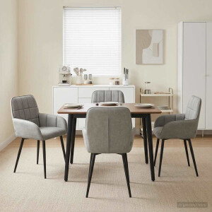 vidaXL Eettafelstoelen 4 pcs fluweel Lichtgrijs 57 x 50 x 85 cm