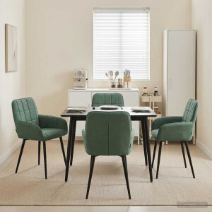 vidaXL Eettafelstoelen 4 pcs fluweel Zeegroen 57 x 50 x 85 cm