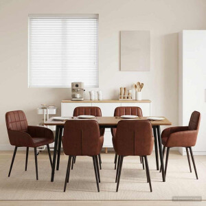 vidaXL Eettafelstoelen 6 pcs Kunstleer Glanzend Bruin 57 x 50 x 85 cm