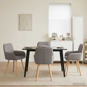 vidaXL Eettafelstoelen 4 pcs Stof Taupe 56,5 x 50 x 87,5 cm