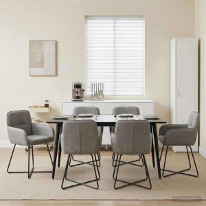 vidaXL Eettafelstoelen 6 pcs fluweel Lichtgrijs 59 x 56,5 x 86 cm
