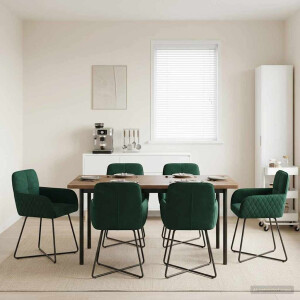 vidaXL Eettafelstoelen 6 pcs fluweel Donkergroen 59 x 56,5 x 86 cm