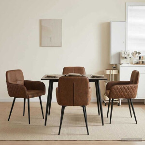 vidaXL Eettafelstoelen 4 pcs Nep Suede Leer Bruin 59 x 56,5 x 85 cm