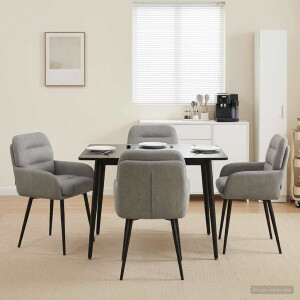 vidaXL Eettafelstoelen 4 pcs fluweel Lichtgrijs 59 x 59,5 x 90 cm