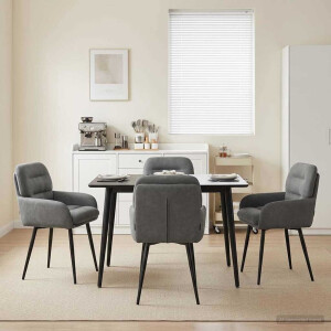 vidaXL Eettafelstoelen 4 pcs fluweel Donkergrijs 59 x 59,5 x 90 cm