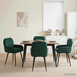 vidaXL Eettafelstoelen 4 pcs fluweel Donkergroen 59 x 59,5 x 90 cm