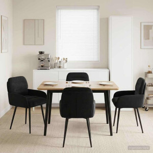 vidaXL Eettafelstoelen 4 pcs fluweel Zwart 59 x 59,5 x 90 cm