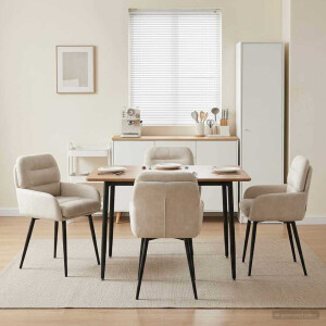vidaXL Eettafelstoelen 4 pcs fluweel Crèmekleurig 59 x 59,5 x 90 cm