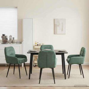 vidaXL Eettafelstoelen 4 pcs fluweel Zeegroen 59 x 59,5 x 90 cm