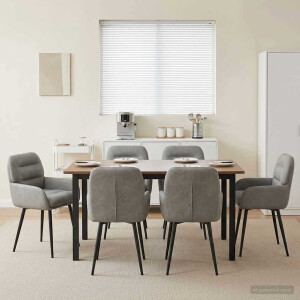 vidaXL Eettafelstoelen 6 pcs fluweel Lichtgrijs 59 x 59,5 x 90 cm