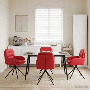 vidaXL Draai Eetstoelen 4 pcs Kunstleer Rood 59 x 59,5 x 90 cm