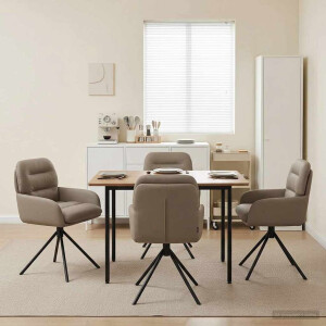 vidaXL Draai Eetstoelen 4 pcs Kunstleer Cappuccino 59 x 59,5 x 90 cm