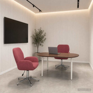 vidaXL Draaiende Bureaustoelen 2 st 54 x 58 x 90 cm Wijnrood Stof